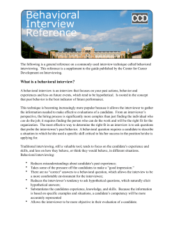 Behavioral Interview Reference - Rice University Center for Career
