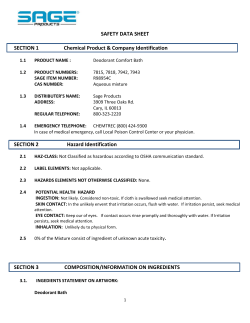 SAFETY DATA SHEET SECTION 1 Chemical