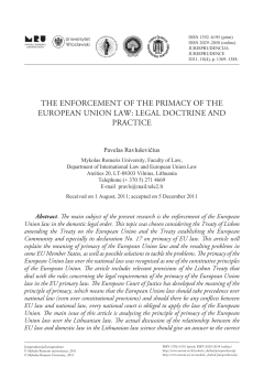 the enforcement of the primacy of the european union law