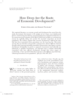 How Deep Are the Roots of Economic Development?