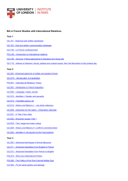 BA in French Studies with International Relations