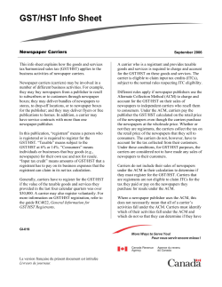 GST/HST Info Sheet - Publications du gouvernement du Canada