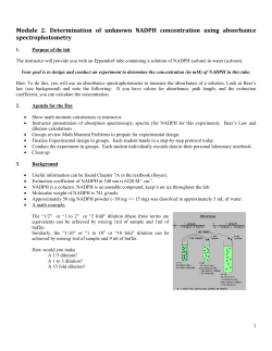 Determination of unknown NADPH concentration using absorbance
