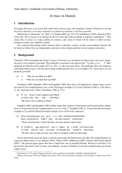 At-trace in Danish - German Grammar Group FU Berlin