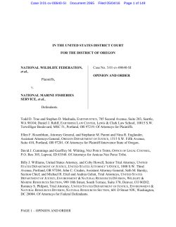 PAGE 1 &ndash; OPINION AND ORDER IN THE UNITED STATES