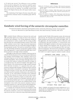 Katabatic wind forcing of the antarctic circumpolar easterlies