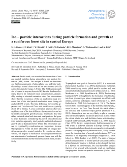 Ion &ndash; particle interactions during particle formation and growth at a