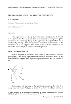 THE PROJECTIVE THEORY OF RELATIVE ORIENTATION 1 The