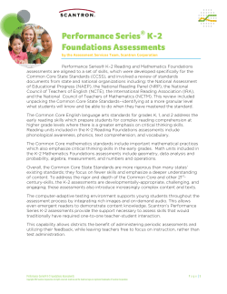 Performance Series K-2 Foundations Assessments