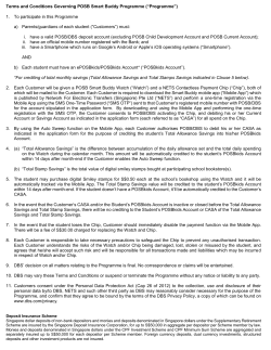 Terms and Conditions governing POSB Smart Buddy Programme