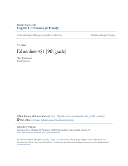 Fahrenheit 451 [9th grade] - Digital Commons @ Trinity