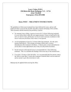 Botox POST &ndash; TREATMENT INSTRUCTIONS