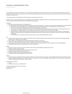 chemical management plan - North Putnam School Corporation