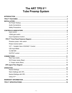 The ART TPS II&trade; Tube Preamp System