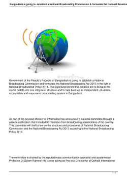 Bangladesh is going to establish a National Broadcasting
