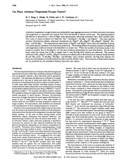 Gas Phase Antimony/Magnesium/Oxygen Clusterst