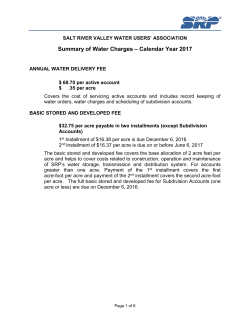 summary of SRP`s 2017 water charges and fees