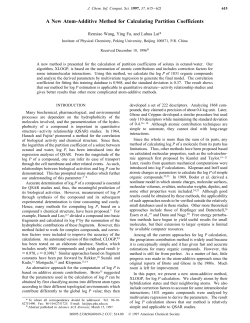 A New Atom-Additive Method for Calculating Partition Coefficients
