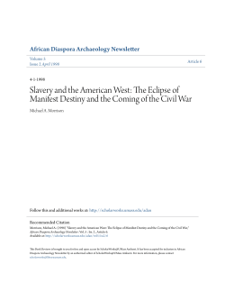 Slavery and the American West: The Eclipse of Manifest Destiny and