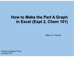 How to Make the Part A Graph in Excel (Expt 2, Chem 101)