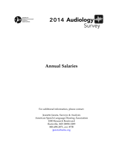 2014 Audiology Survey: Annual Salaries