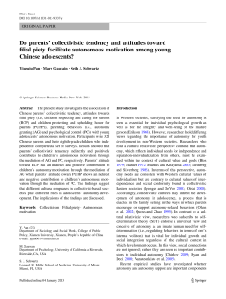 Do parents` collectivistic tendency and attitudes toward filial piety