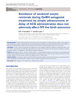 Avoidance of weekend oocyte retrievals during