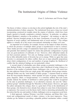 The Institutional Origins of Ethnic Violence