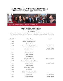 HARVARD LAW SCHOOL REUNIONS