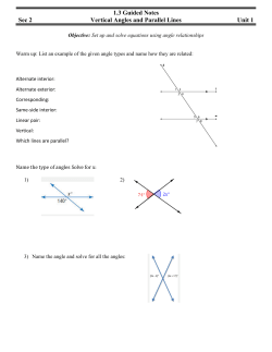 Sec 2 1.3 Guided Notes Vertical Angles and Parallel