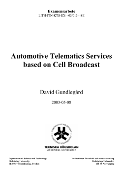 Automotive Telematics Services based on Cell Broadcast