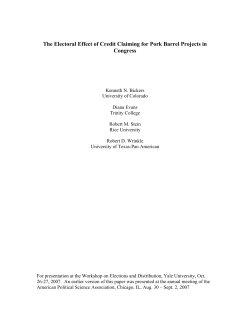 The Electoral Effect of Credit Claiming for Pork Barrel Projects in