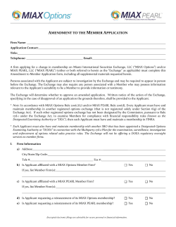 Exchange Member Application Amendment Form