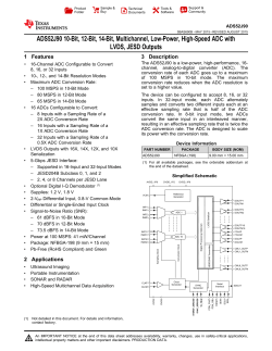 ADS52J90 10-Bit, 12-Bit, 14-Bit, Multichannel