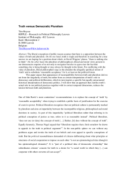 Truth versus Democratic Pluralism