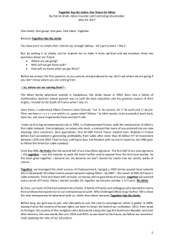 Together Has No Limits: Our Vision for Altice By Patrick Drahi, Altice