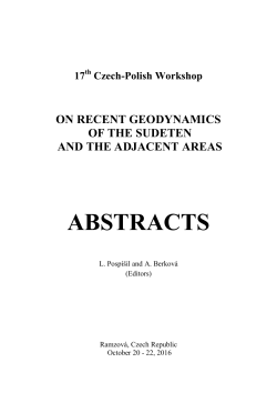 on recent geodynamics of the sudeten and the adjacent areas
