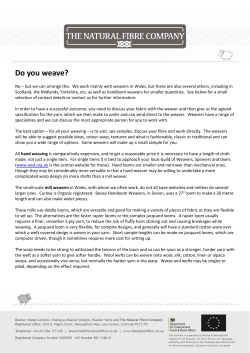 Do you weave? - The Natural Fibre Company