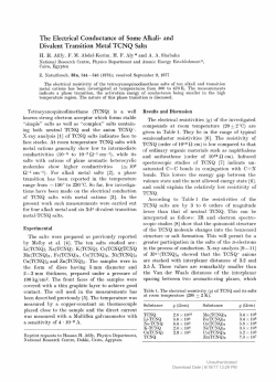 and Divalent Transition Metal TCNQ Salts