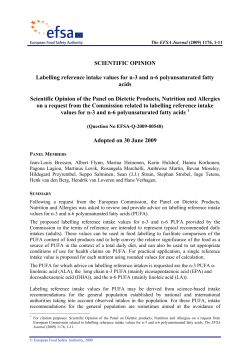 Labelling reference intake values for n-3 and n
