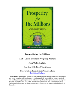 Prosperity for the Millions
