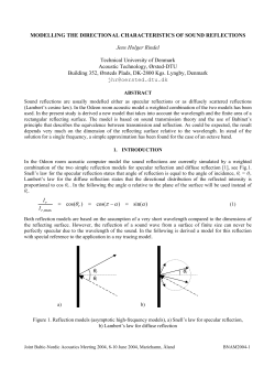 Modelling the directional characteristics of sound reflections