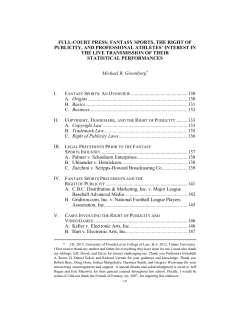 full-court press: fantasy sports, the right of publicity, and professional