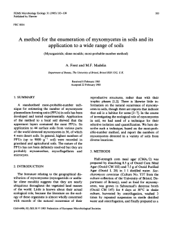 A method for the enumeration of myxomycetes in soils and its