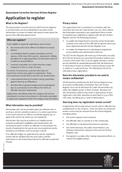 Application to register - Queensland Corrective Services