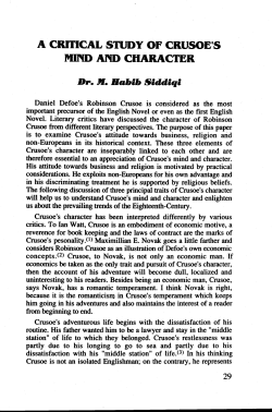 A critical study of crusoe`s mind and character