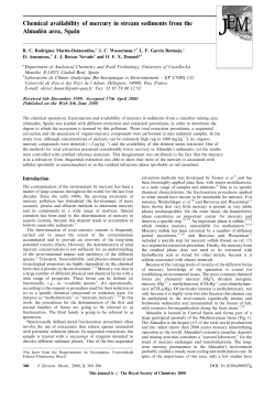 Chemical availability of mercury in stream sediments from