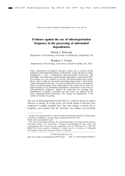 Evidence against the use of subcategorisation