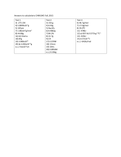 Answers to calculations CHM1045 Fall, 2015 Test 1 3)