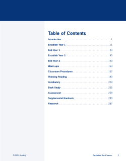 Table of Contents